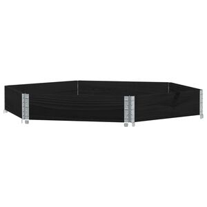 vidaXL Korotettu kukkalaatikko kuusikulmio musta 160x160cm täysi mänty