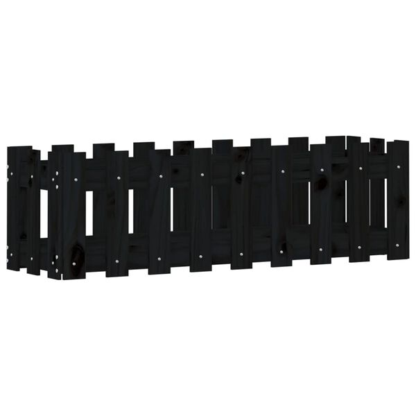 vidaXL Kukkalaatikko aitamuotoilu musta 100x30x30 cm täysi mänty