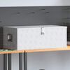 vidaXL Säilytyslaatikko hopea 90x47x33,5 cm alumiini