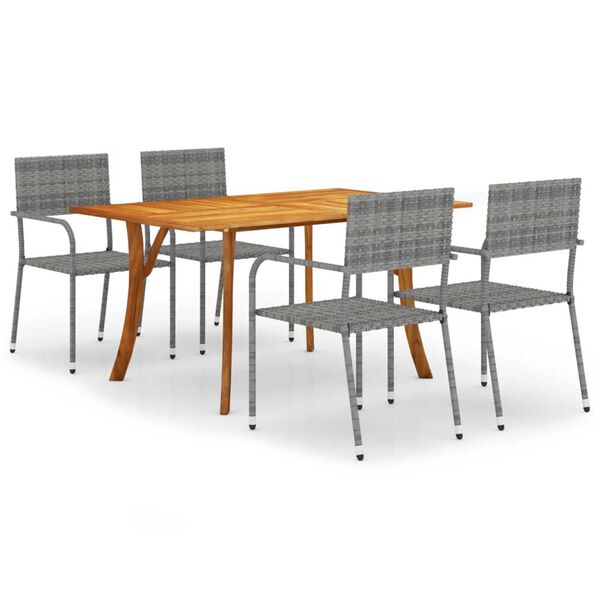 vidaXL 5-osainen Puutarhan ruokailuryhm&auml; antrasiitti