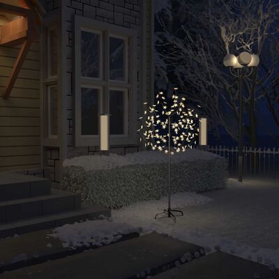 vidaXL Joulukuusi 120 lämpimän valkoista LED-valoa kirsikankukka 150cm