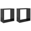 vidaXL Kuutiosein&auml;hyllyt 2 kpl korkeakiilto harmaa 30x15x30 cm