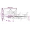 vidaXL Metallinen s&auml;ngynrunko p&auml;&auml;dyill&auml; valkoinen 140x200 cm