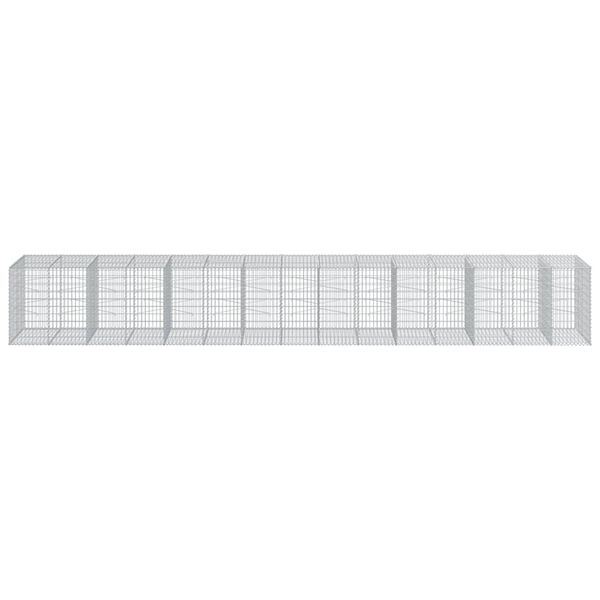 vidaXL Kivikori katolla 750x100x100 cm galvanoitu rauta