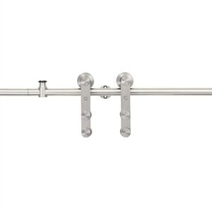 vidaXL Liukuoven asennustarvikkeet 183 cm ruostumaton ter&auml;s hopea