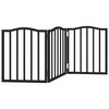 vidaXL Koiraportti kokoontaittuva 3 paneelia musta 150 cm poppelipuu
