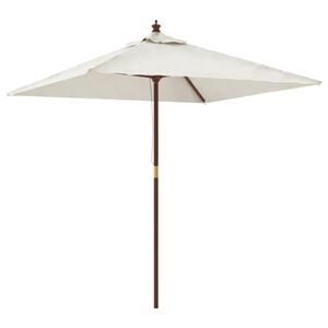 vidaXL Puutarhan aurinkovarjo puutolppa hiekka 198x198x231 cm