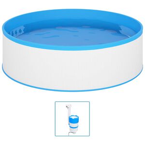 vidaXL Kahluuallas ripustettava suodatinverkko/pumppu 350x90 cm valk.