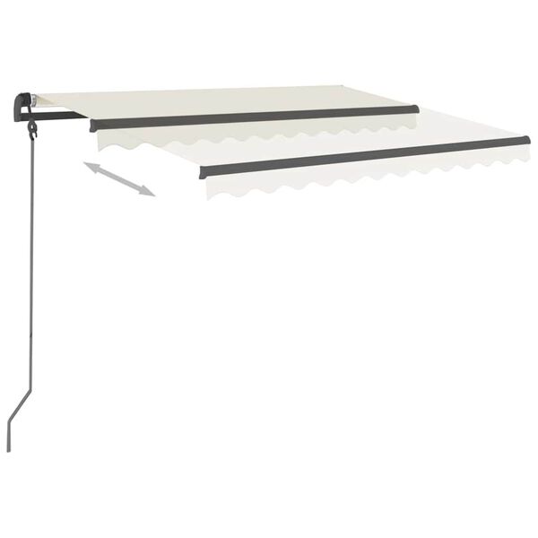 vidaXL Automaattisesti sis&auml;&auml;nkelattava markiisi tolpilla 3x2,5 m kerma