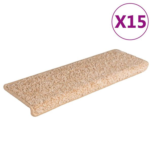 vidaXL Portaiden matot 15 kpl 65x21x4 cm kultainen suorakaiteen muotoinen reuna