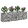 vidaXL Gabion Kohotettu Peti Hopea 200 x 50 x 60 cm Galvanoitu ter&auml;s