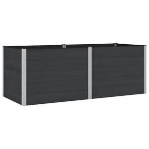 vidaXL Puutarhan Korotettu Kukkalaatikko Musta 250 x 100 x 91 cm
