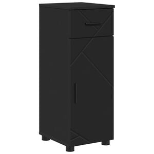 vidaXL Kylpyhuonekaappi Musta 30 x 35 x 80 cm Tekninen puu, Metalli
