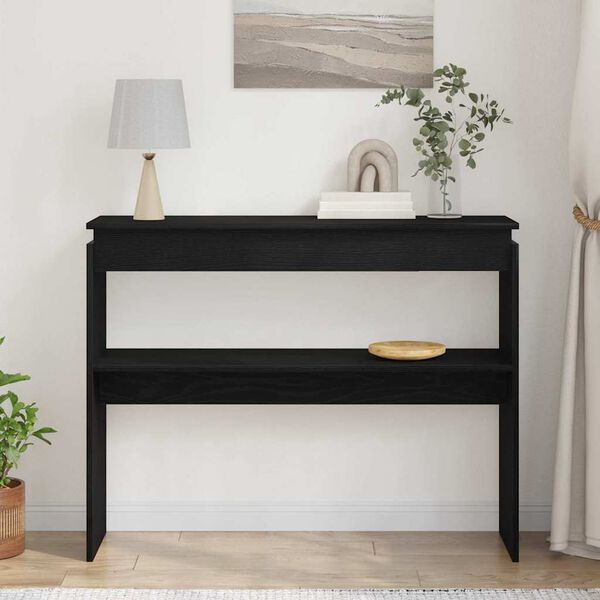 vidaXL Konsolip&ouml;yt&auml; Musta tammi. 80 x 30 x 102 cm Tekninen puu