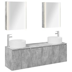vidaXL Kylpyhuoneen kaappisetti 5 pcs Betoninharmaa Tekninen puu