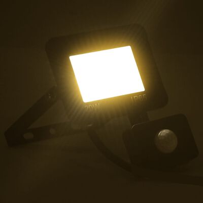 vidaXL LED-valonheitin sensorilla 20 W lämmin valkoinen