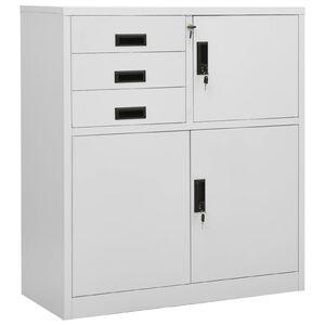vidaXL Toimistokaappi vaaleanharmaa 90x40x102 cm ter&auml;s