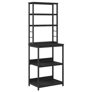 vidaXL Keitti&ouml;hylly 5 tasoa 60 x 40 x 168 cm Tekninen puu Musta tammi.