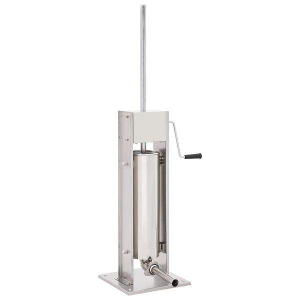 vidaXL Manuaalinen makkarant&auml;ytt&ouml;kone hopea 7 l ruostumaton ter&auml;s