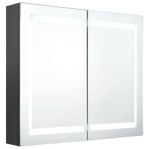 vidaXL LED kylpyhuoneen peilikaappi harmaa 80x12x68 cm