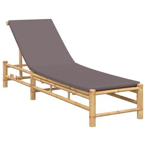 vidaXL Aurinkotuoli tyynyill&auml; 55x199x30 cm bambu