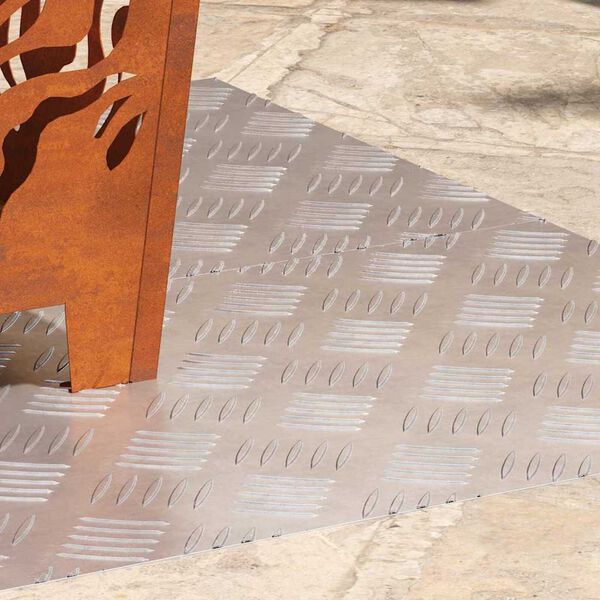 vidaXL Portaan askelma Suorakaide 2 pcs Hopea 100 x 40 cm Alumiini