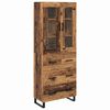 vidaXL Korkea kaappi 2 kpl Vanha Puu 69,5 x 34 x 180 cm Tekninen puu