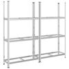 vidaXL 3-kerroksiset rengashyllyt 2 kpl hopea 110x40x200 cm ter&auml;s