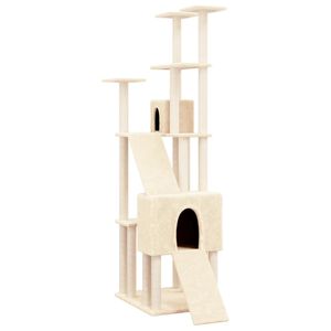 vidaXL Kissan kiipeilypuu sisal- raapimispylv&auml;ill&auml; kerma 190 cm