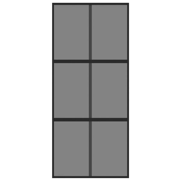 vidaXL Liukuovi musta 90x205 cm karkaistu lasi ja alumiini