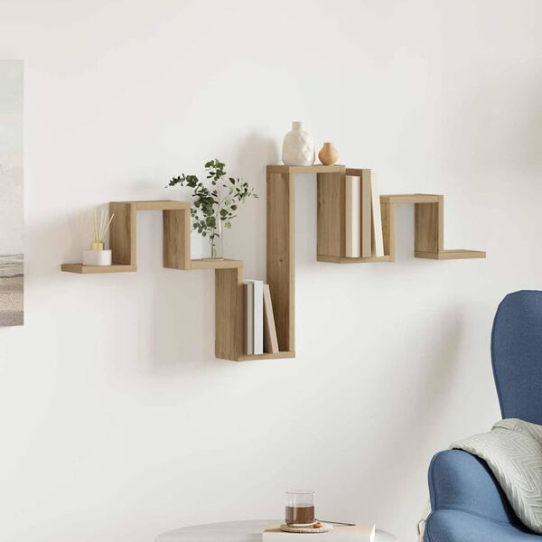 vidaXL Seinähylly artesaani tammi 104.5 x 10 x 43 cm Tekninen puu