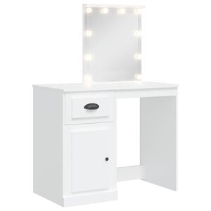 VidaXL Peilip&ouml;yt&auml; LED-valoilla valkoinen 90x42x132,5 cm