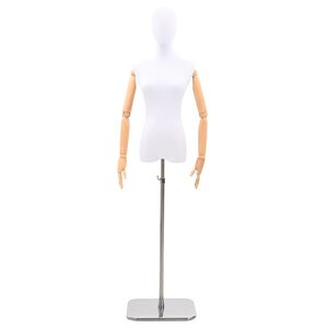 vidaXL S&auml;&auml;dett&auml;v&auml; 165-213 cm muotokuva jalustalla Nainen PP valkoinen