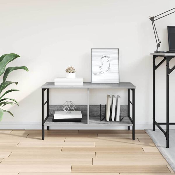 vidaXL Kirjahylly Harmaa Sonoma 82 x 32 x 47 cm Tekninen puu