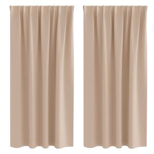vidaXL Piment&auml;v&auml; verho renkailla 2 pcs Harmaanruskea 175 x 140 cm