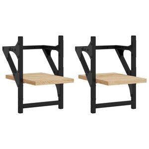 vidaXL Seinähyllyt tangoilla 2 kpl Sonoma-tammi 20x25x30 cm