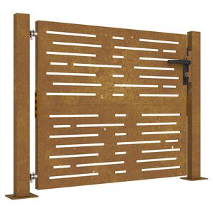 vidaXL Puutarhaportti 100x100 cm Corten-ter&auml;s neli&ouml;nmuotoinen