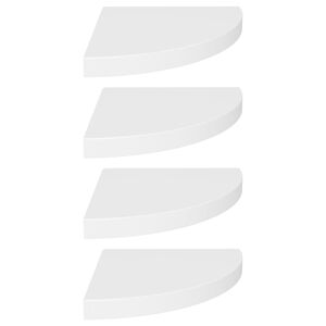 vidaXL Kelluvat kulmahyllyt 4 kpl valkoinen 35x35x3,8 cm MDF