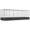 vidaXL Aviaario jatkeella hopea 625x207x212 cm ter&auml;s