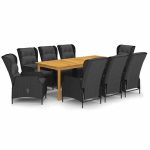 vidaXL 9-osainen Ulkoruokailuryhm&auml; tummanharmaa