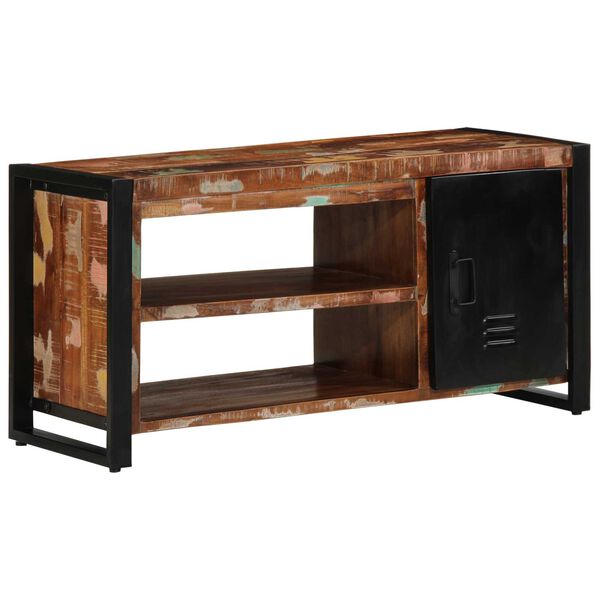 vidaXL Kenkäpenkki Monivärinen 100 x 40 x 50 cm Kierrätetty Täyspuu