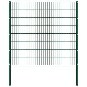 vidaXL Aitapaneeli tolpilla rauta 176,5x160 cm vihre&auml;