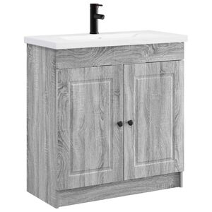 vidaXL Kylpyhuonekalustesetti Harmaa Sonoma 56 x 37,5 x 81 cm
