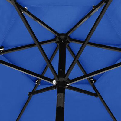 vidaXL 3-tasoinen aurinkovarjo alumiinitanko taivaansininen 2,5 m