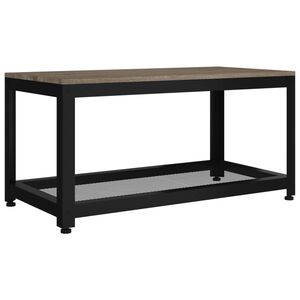 vidaXL Sohvap&ouml;yt&auml; harmaa ja musta 90x45x45 cm MDF ja rauta