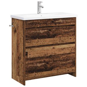 vidaXL Kylpyhuonekalustesetti Vanha puu 81 x 40 x 84,5 cm Tekninen puu