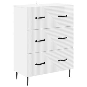 vidaXL Laatikkokaappi Korkeakiiltoinen valkoinen 66 x 34,5 x 89,5 cm