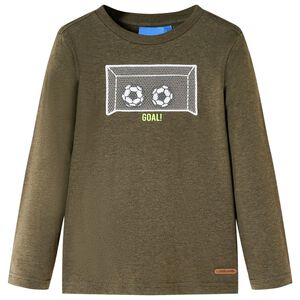 vidaXL Lasten pitk&auml;hihainen T-paita meleerattu khaki 104