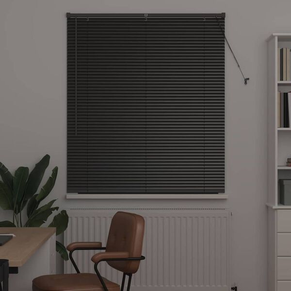 vidaXL Venetsialaiset Verhot verhoilla Musta 130 x 120 cm Alumiini