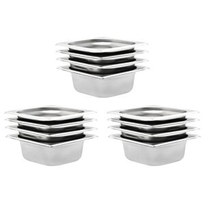 vidaXL Ruokavuoat 12 kpl GN 1/6 65 mm ruostumaton ter&auml;s